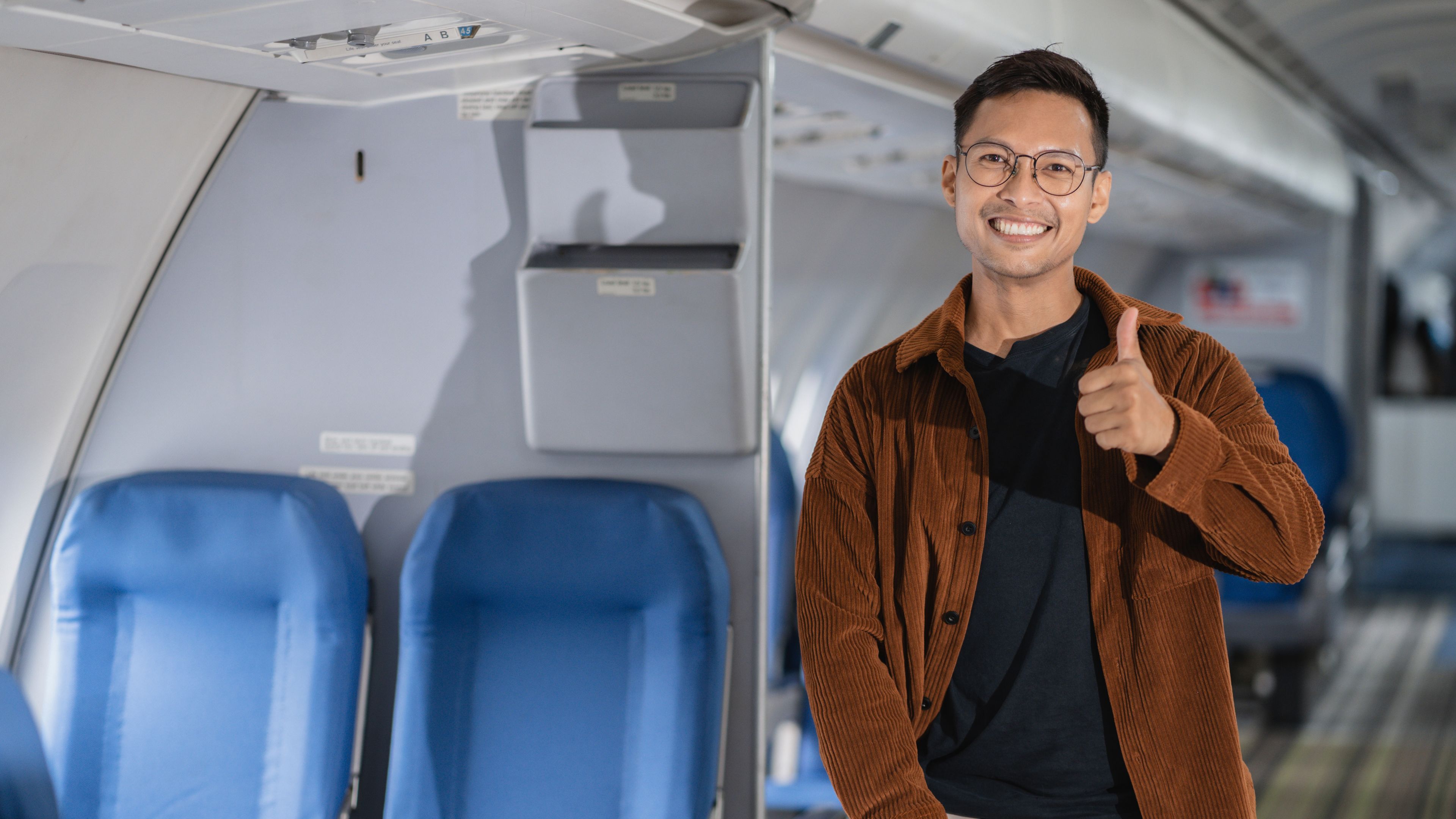 A man on a flight