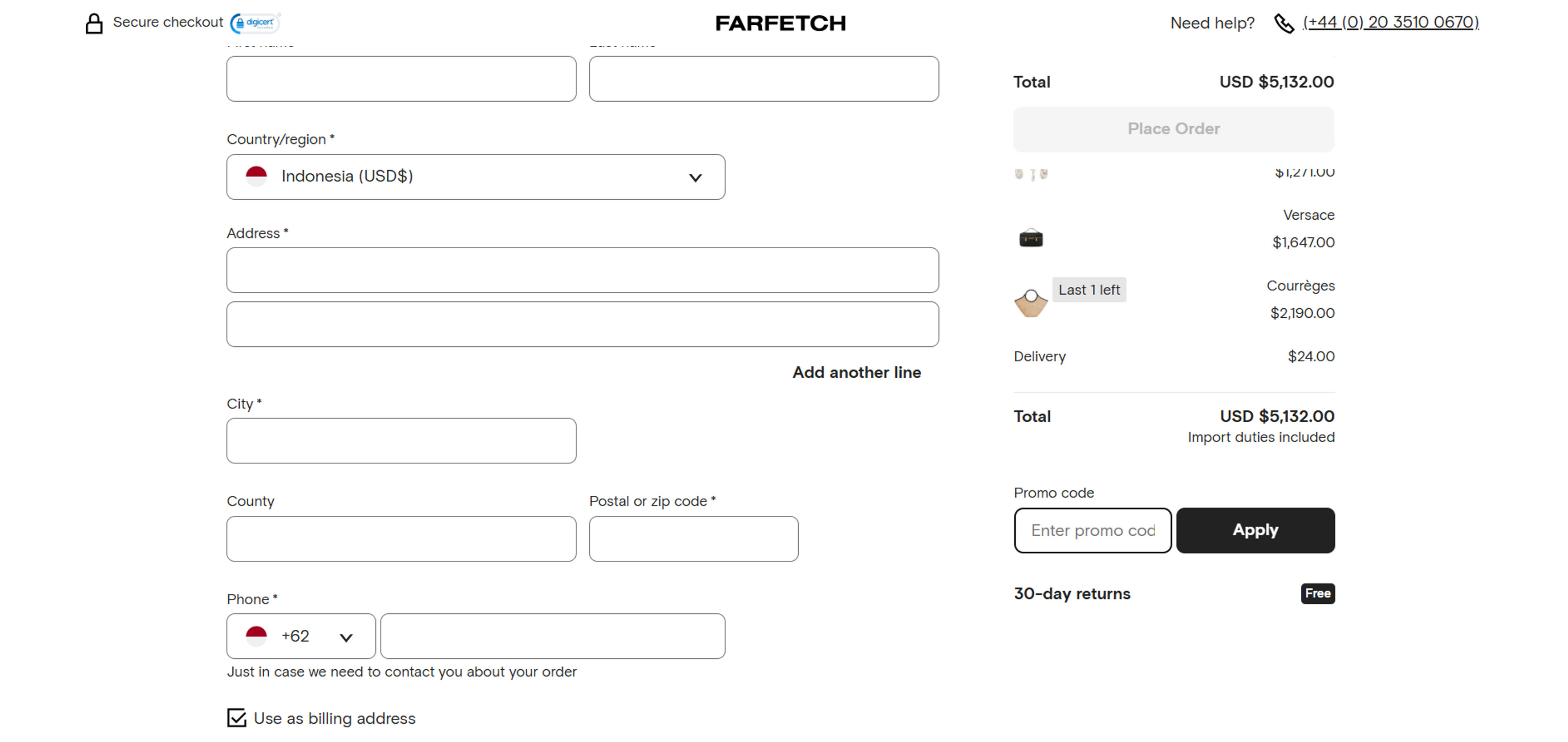 How to use coupon for Farfetch