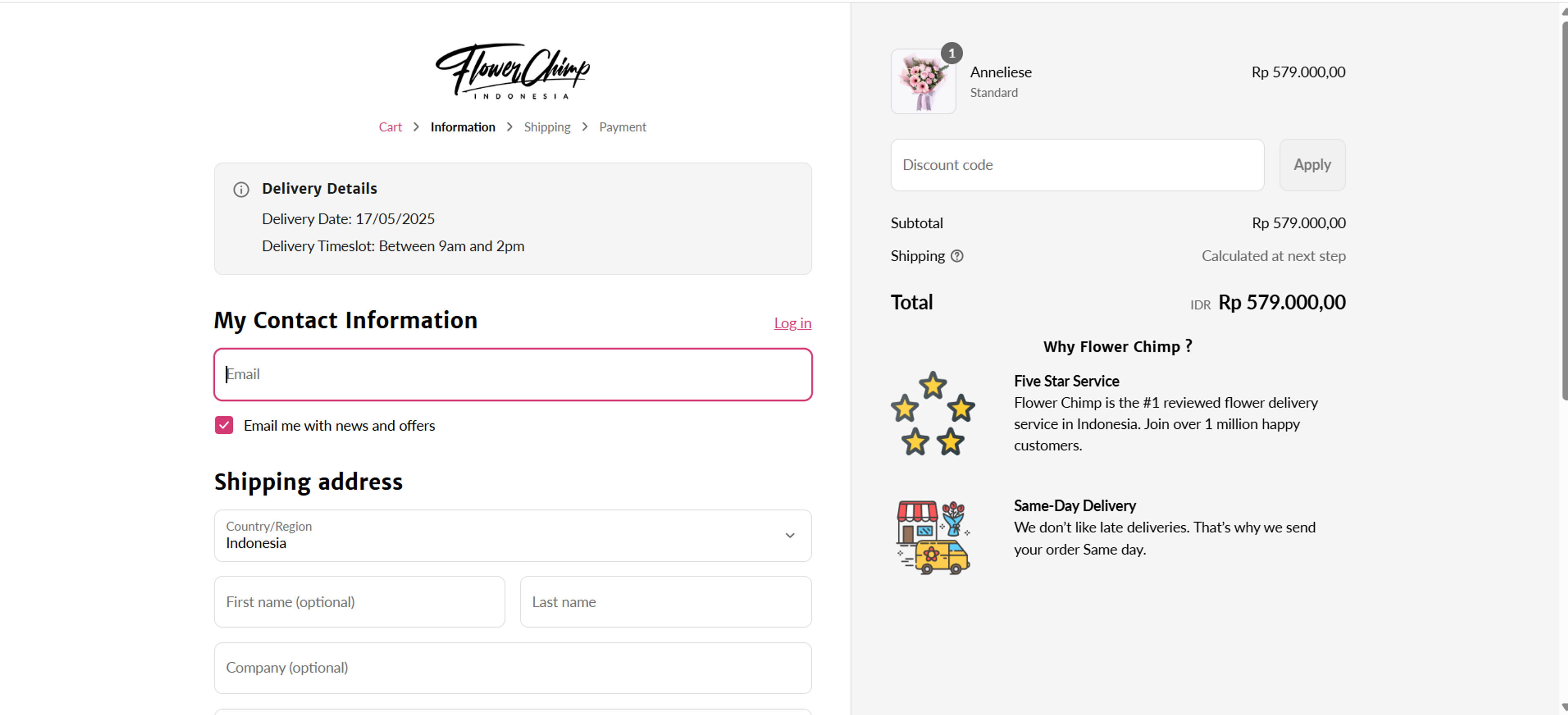 How to use Coupon for Flower Chimp